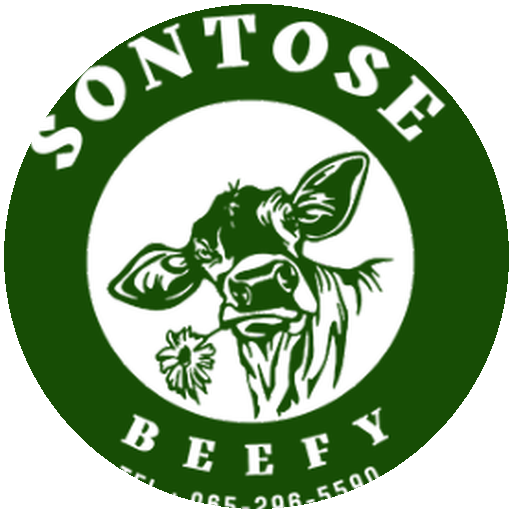 The Sontose Beefy mark, the name our farm raises cattle under